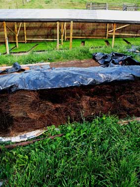 Vermi- compost - plastic is sometimes used to keep heat and moisture in the compost heap