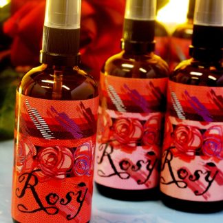 Rosy in Amber – Lavender and Rosehip Hydrosol with ‘Rosy Essential Oils' – Hydrating Mist – 50/100mL
