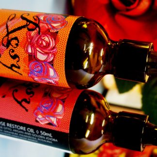 Rosy in Amber – Geranium, Carrot Seed and Meadow Foam – Rosehip Renewal Oil – 50mL